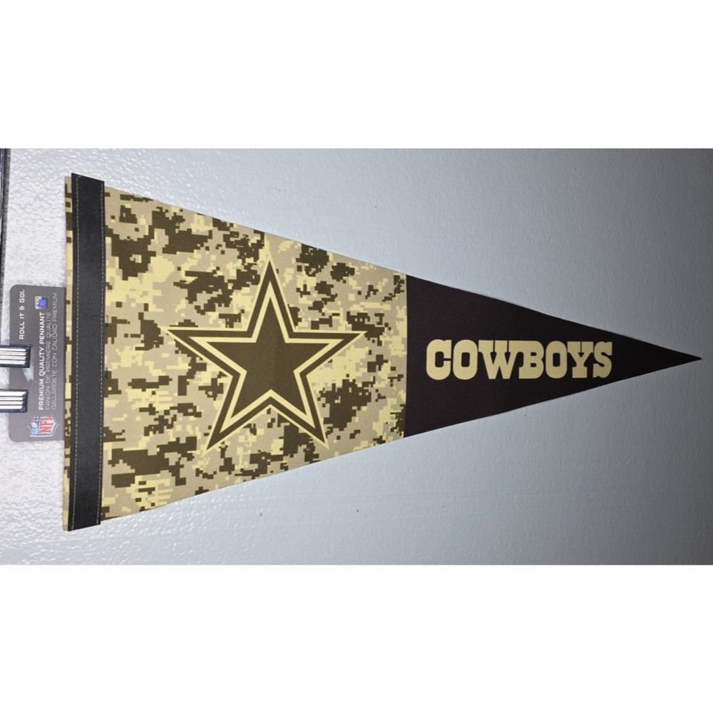 DALLAS COWBOYS DIGITAL CAMO ROLL UP PREMIUM FELT PENNANT 12"x30" NEW WINCRAFT